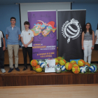Los cinco alumnos premiados en el II Concurso de Microrrelatos Deportivos para escolares de Secundaria.