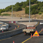 Obras de la nueva glorieta de acceso a la A-62 en la capital vallisoletana