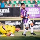 Monchu en su último partido como blanquivioleta, ante la Gimnástica Segoviana.