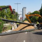 Corte de tráfico en la Avenida de Salamanca por las obras de la red de calor.