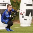 Karl Hein, durante su primer entrenamiento con el Real Valladolid.