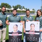 Foto CR El Salvador: Fernando Suárez, Jacobo Ruiz, Facundo Munilla y Beatriz Rivera, en la presentación de la campaña de abonados del Club de Rugby El Salvador para la temporada 2024/25.