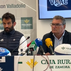 Jorge Calleja, 'Hollis', junto a Diego Merino en la rueda de prensa pervia al derbi