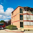 Vivienda afectada por el fuego en Pedrajas de San Esteban