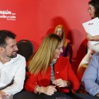 Luis Tudanca, Virginia Barcones y Eduardo Morán, en el último comité autonómico del PSOE