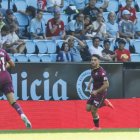 Moro tras su gol marcado con el Real Valladolid en septiembre, en Balaídos.