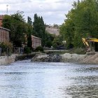 Obras en la dársena del Canal de Castilla en Valladolid, en una foto de archivo. ICAL