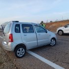 Imagen del coche accidentado en la A-6, km-222 sentido Coruña