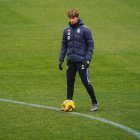 Álvaro Rubio, durante un entrenamiento de esta semana.