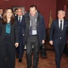 Adriana Ulibarri, Jacinto Canales, Óscar Puente y Nicanor Sen a su llegada al Club de prensa de El Mundo 'Conversaciones políticas con Óscar Puente'.
