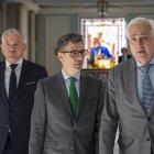 El ministro de Presidencia, Justicia y Relaciones con las Cortes, Félix Bolaños, y el presidente del Tribunal Superior de Justicia de Castilla y León, José Luis Concepción.
