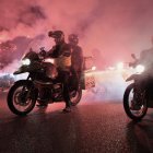 Desfile de antorchas de Motauros 2025 en la noche del sábado.