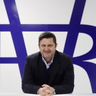 Domingo Catoira, director deportivo, sonriente en las oficinas del estadio José Zorrilla.