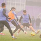 Aznou, Grillitsch y Candela, que serán presentados este miércoles, ya entrenaron en la sesión del martes.