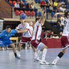 Imagen del último duelo liguero jugado por el Recoletas ante el BM Logroño La Rioja