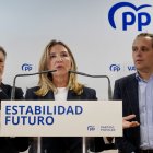 La portavoz del Grupo Parlamentario Popular en el Senado, Alicia García, en Valladolid acompañada por Francisco Vázquez, y Conrado Íscar.