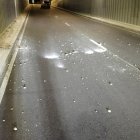 Restos de las piedras en el túnel de Panaderos