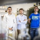 Alfonso García, Héctor Guerreiro e Ignacio de Godos, de la Escuela de Ingeniería Industrial  Forestal, Agronómica y de la Bioenergía.