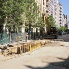 Obras en la calle Alonso Pesquera de Valladolid.