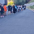 Colas para los cambios de asiento en el Estadio José Zorrilla.