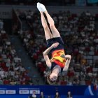 Carlos del Ser, en pleno salto.