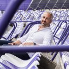 Enrique Uruñuela, en las gradas del estadio José Zorrilla.