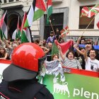Protesta durante el final de la 11ª etapa de la Vuelta Ciclista a España.
