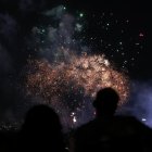 Segunda jornada de fuegos artificiales de las fiestas de la Virgen de San Lorenzo.