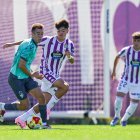 Una acción del partido entre Promesas y Gimnástica Segoviana.