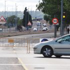 Obras de la VA20 a su paso por el cruce con Santovenia.
