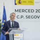 El ministro del Interior, Fernando Grande-Marlaska, preside en el Centro Penitenciario de Segovia, los actos de celebración de la Merced junto al secretario general de Instituciones Penitenciarias, Ángel Luis Ortiz