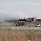 La columna de humo del incendio en el Centro de Tratamiento de Residuos en Valladolid.