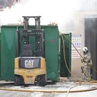 Incendio en una fábrica de embalajes situada en la carretera de Villabáñez de Valladolid