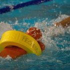 Un momento de una de las pruibas en la piscina de Río Esgueva de Valladolid.