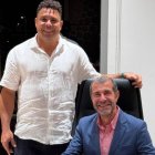 Ronaldo Nazário y David Espinar, presidente y vocal del consejo de administración del club.
