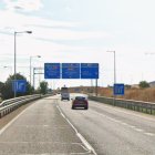 Tramo de la A-62 donde se produjo el siniestro.