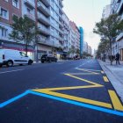 Pintadas en el asfaltado de la calle Gamazo