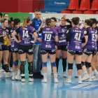 Piña del Aula en su partido en Huerta ante Granollers.