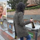 Una vecina de Arroyo tira la basura y en miniatura el alcalde, Sarbelio Fernández