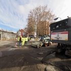 Obras de aglomerado del carril bici del paseo Juan Carlos I de Valladolid.