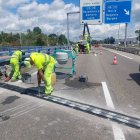 Reparación de junta de dilatación de puente en el km 184 de la N-601.