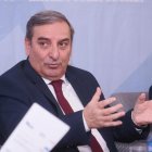 José Luis Sanz Merino, consejero de Movilidad y Transformación Digital, durante una intervención en el club de prensa "Innovación normativa y digitalización: claves para el futuro del transporte en Castilla y León" de El Mundo.