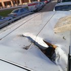 Vehículos afectados por las piedras lanzadas desde el viaducto