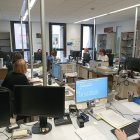 Despacho de Juzgado de Valladolid, ayer, saturado de funcionarios.