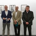 Víctor Alonso, Manuel Llorente y Aurelio Fernández, hoy, en el Teatro Zorrilla.