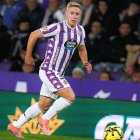 Hugo San en un partido con el primer equipo esta temporada.