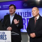 El presidente del PP de Castilla y León, Alfonso Fernández Mañueco, comparece ante los medios de comunicación en la capital zamorana.