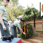 Homenaje al teniente coronel Pedro Alfonso Casado y en miniatura una foto suya