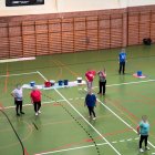 Cubos para las goteras en el Polideportivo Canterac