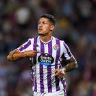 Marcos André celebra su único gol en esta Liga, marcado al Almería.